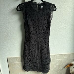 Xhilaration Elegant Black Lace Mini Dress